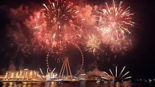 [4K] Fireworks at DUBAI JBR for EID, 2023 | Marina Beach | Marina Night View | UAE