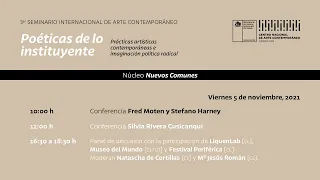 Fred Moten y Stefano Harney. 3rd International Seminar of Contemporary Art (english)