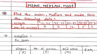 Mean, Median & Mode for Continuous Series || mean median mode in English || grouped data || Arya