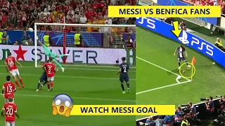 😱Messi's Stunning GOAL vs Benfica | 👀Messi Reaction to Benfica Fans Throwing Bottles!