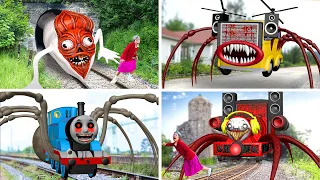 THOMAS SCARY VS BRIDGE WORM VS BUS EATER VS CHOO CHOO - In real life