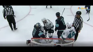 Karlsson Lets Grubauer Know He's Lucky