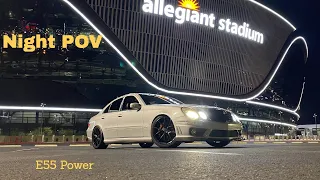 Mercedes Benz E55 AMG Night Time POV Drive