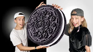 BLACK and WHITE Food Challenge Eating OREO / Mika Sofi CHALLENGE