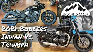 2021 Bobber Comparison - Indian Scout Bobber versus Triumph Bonneville Bobber Motorcycle Shootout