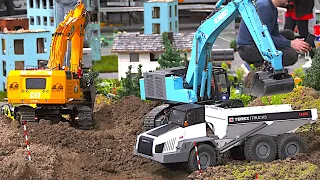 Best of RC Trucks Excavators Dump Trucks Dozer Digger working together at Construction Site