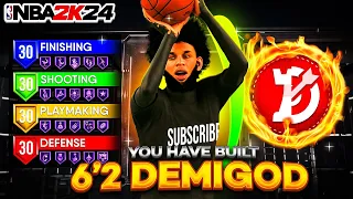 *NEW* 6'2 DEMIGOD POINT GUARD BUILD IS DOMINATING NBA 2K24!! OVERPOWERED BUILD! Best Build 2k24