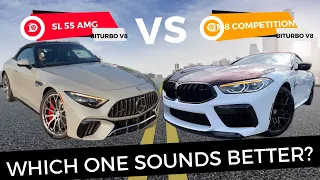 EXHAUST WARS🔥 Mercedes SL 55 AMG VS BMW M8 Competition