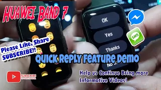 Huawei Band 7 - Quick Replies Feature Demo - SMS and Messenger Notifications