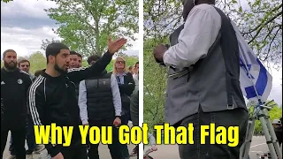 Speakers Corner - Muslims Don't Like The Israeli Flag -The Preacher Shows Then They Have Wrong Jesus