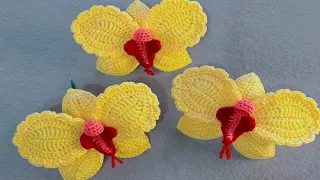how to crochet orchid flower || crochet orchid (part 2 ) || crochet flowers