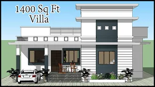1400 Sq Ft 3D 3 Bedroom House Design | 3d Villa Home Plan | Villa Design | Gopal Architecture