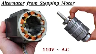 Make 110V 500W Alternator from Stepper Motor