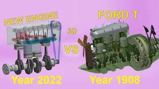 Ford T vs New Car 🤯 3D Animation// What changed in engines in 100 years?