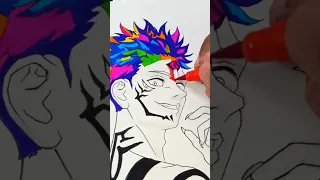 Drawing Itadori yuji✨Holi Special ✨ jujutsu kaisen #shorts #itadori #youtubeshorts