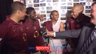 Thierry Henry, Ashley Cole, Kolo Toure & Gilberto Silva after the final game at Highbury