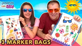 3 MARKER CHALLENGE.  Coloreando bolsas de playa