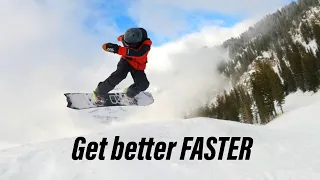 Get Good at Snowboarding FAST !! - How to learn quicker