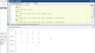 Indexing Values in a Matrix in Matlab