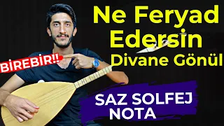 NE FERYAD EDERSİN DİVANE GÖNÜL SOLFEJ SAZ NOTALARI | Gönül Dağı Ne Feryad Edersin Kısa Sap Bağlama