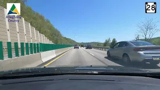 4K Drivelapse - Pennsylvania Route 28 (Allegheny Valley Expressway) - Pittsburgh to New Bethlehem