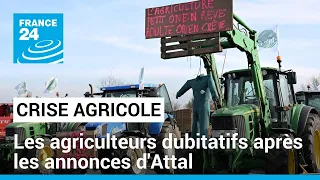 Crise agricole : les agriculteurs mobilisés dubitatifs après les annonces de Gabriel Attal