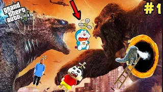 GTA 5 | GODZILLA Vs KINGKONG with SHINCHAN and FRANKLIN in GTA 5