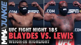 Curtis Blaydes vs. Derrick Lewis weigh in-highlight | UFC Fight Night 185