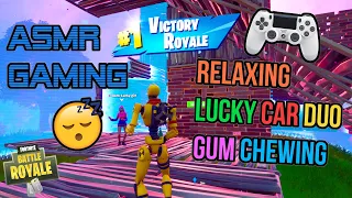 ASMR Gaming 😴 Fortnite Relaxing Lucky Car Duo Gum Chewing 🎧🎮 Controller Sounds + Whispering 💤