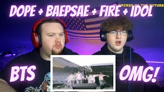 THEY ROCKED THE STAGE!! BTS - DOPE + BAEPSAE + FIRE + IDOL [ MEDLEY | Live Performance | Reaction!!