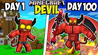 I Survived 100 Days as a DEVIL in Minecraft