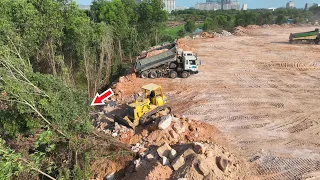 Best Equipment Development , Bulldozer Move Big Rock Stone & SCANIA Truck Stone Unloading Stone EP10