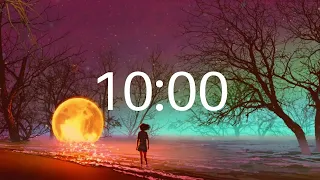 10 MINUTE TIMER - Countdown Timer with Calm and Relaxing Piano Music, Lapping Waves