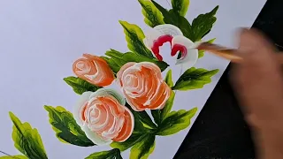 one stroke painting || rose painting || flower painting