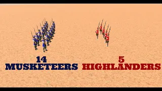 Age of Empires III Definitive Edition 14 Musketeers vs 5 Highlanders