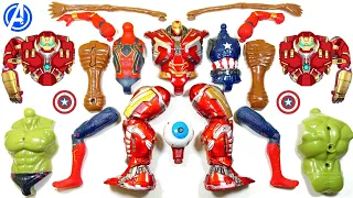 Merakit mainan spiderman, hulk smash, hulkbuster, captain america, sirenhead