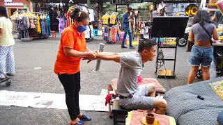 ASMR: Spectacular THAILAND STREET MASSAGE on Khaosan Road Bangkok