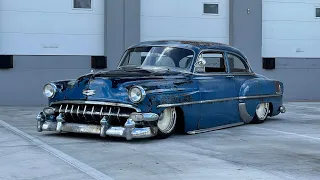 BAGGED 1954 CHEVY BELAIR WITH A SUPER CHARGER LS SWAP - @GenerationOldschool