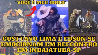 Gusttavo Lima canta com seu ÍDOLO Édson e trocam DECLARAÇÕES no palco em Indaiatuba - SP