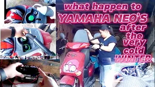 TRYING TO START YAMAHA NEOS AFTER 7 MONTHS NOT IN USED DURING THE  VERY COLD WINTER