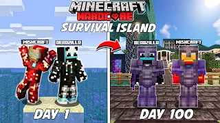 We survival 100 days in *SURVIVAL ISLAND* in Hardcore Minecraft...Here's What Happened  (Hindi)