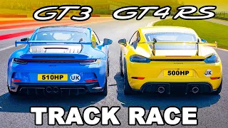Porsche GT4 RS vs GT3: TRACK RACE