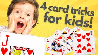 KID CARD TRICKS! 4 Easy Magic Card Tricks for Kids and Beginners #easymagictricks #easycardtricks