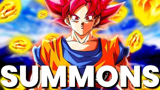 900+ STONES!! Summons for the NEW God Goku!! It went well but.... | DBZ: Dokkan Battle