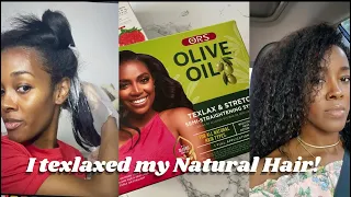 Texlaxing My Natural Hair After 5 Years!! | ORS Texlax and Stretch