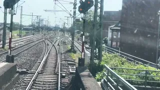 Einfahrt in Oldenburger Hauptbahnhof von der Nordseite und rausfahren Richtung Bremen.