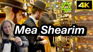 Mea Shearim - Jerusalem Considerations, Kosher food taste, walk tour 4k 60fps