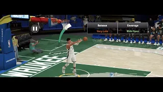 Giannis Antetokounmpo full court shot on NBA 2K23 mobile