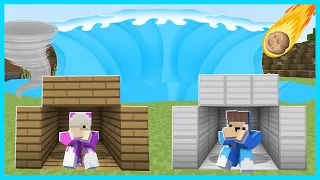 MIPAN & ZUZUZU TANTANGAN BERTAHAN HIDUP DARI BENCANA ALAM DI MINECRAFT! ADA TSUNAMI DAN TORNADO!