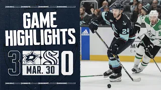 Seattle Kraken vs. Dallas Stars | 3/30 Game Highlights